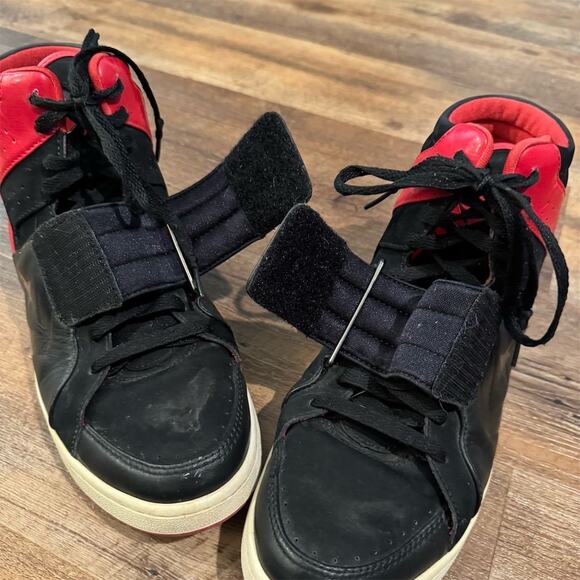 Converse Men's High-Top Basketball Sneakers Black Leather Size 12 Hook and Loop - Picture 11 of 13